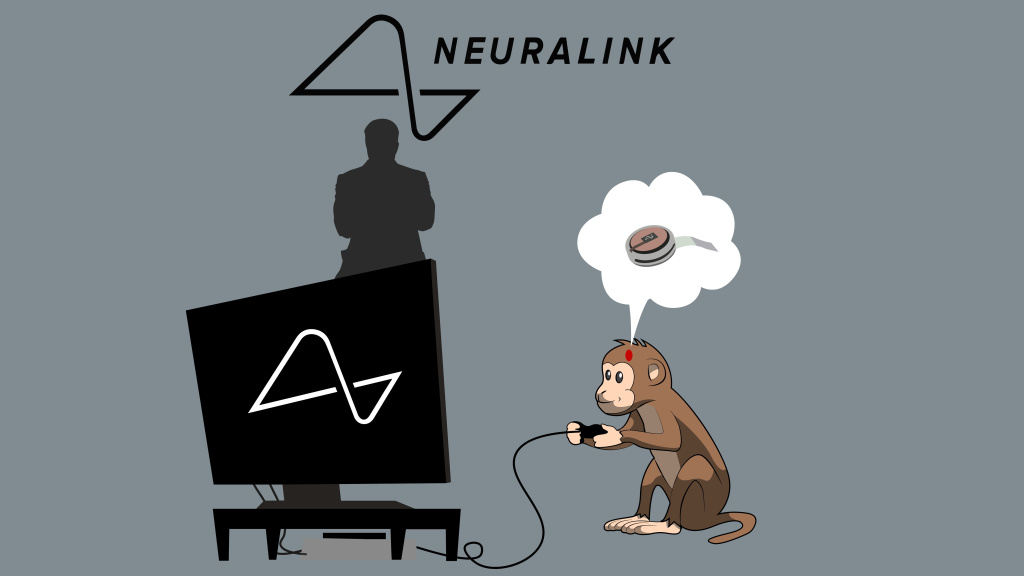 Neuralink - Majmun koji džojstikom upravlja nečim na televizoru