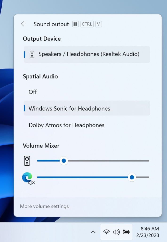 Windows 11 kontrola zvuka