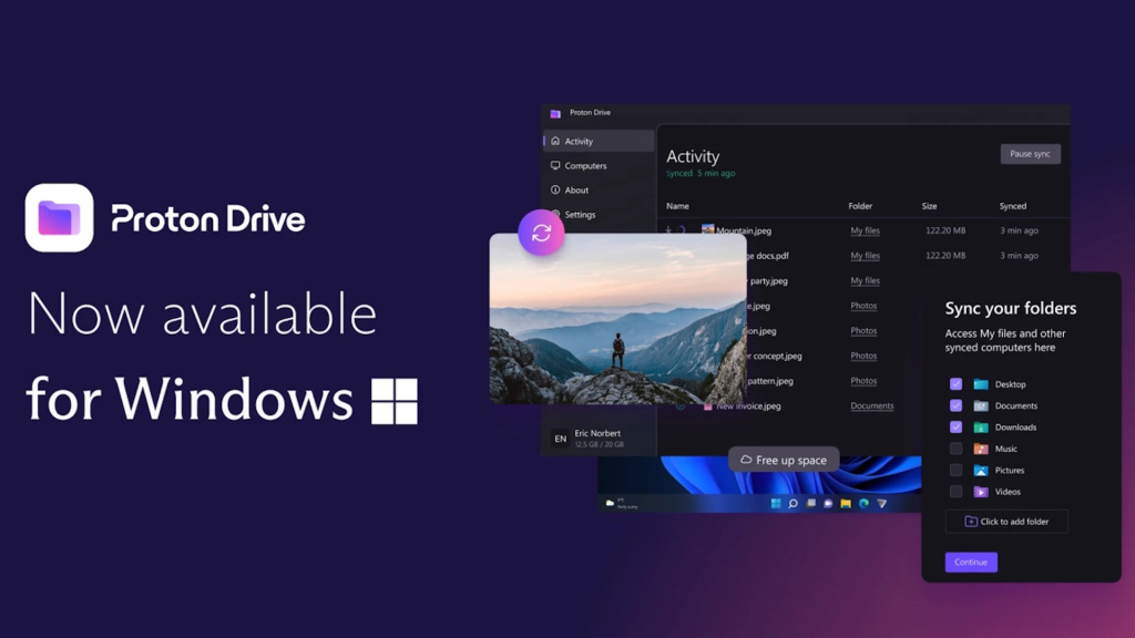 Proton Drive desktop aplikacija za Windows