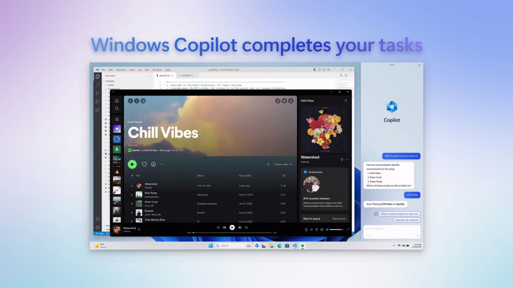 Windows Copilot četbot upiti