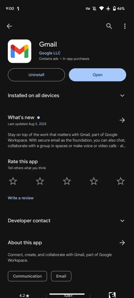 Google Play Store nova tamna tema