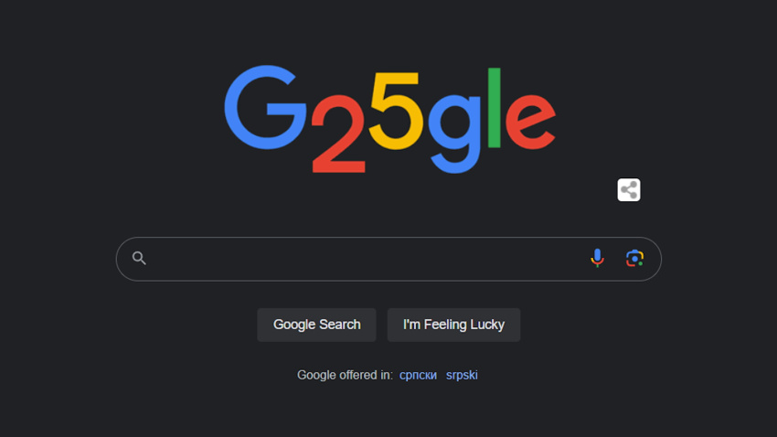 Google slavi 25 godina postojanja, danas specijalni G25gle logotip na pretraživaču