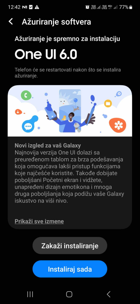 OneUI 6 Android 14 azuriranje