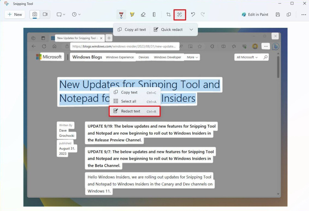 List of Snipping Tool news brought by the new Windows 11 update