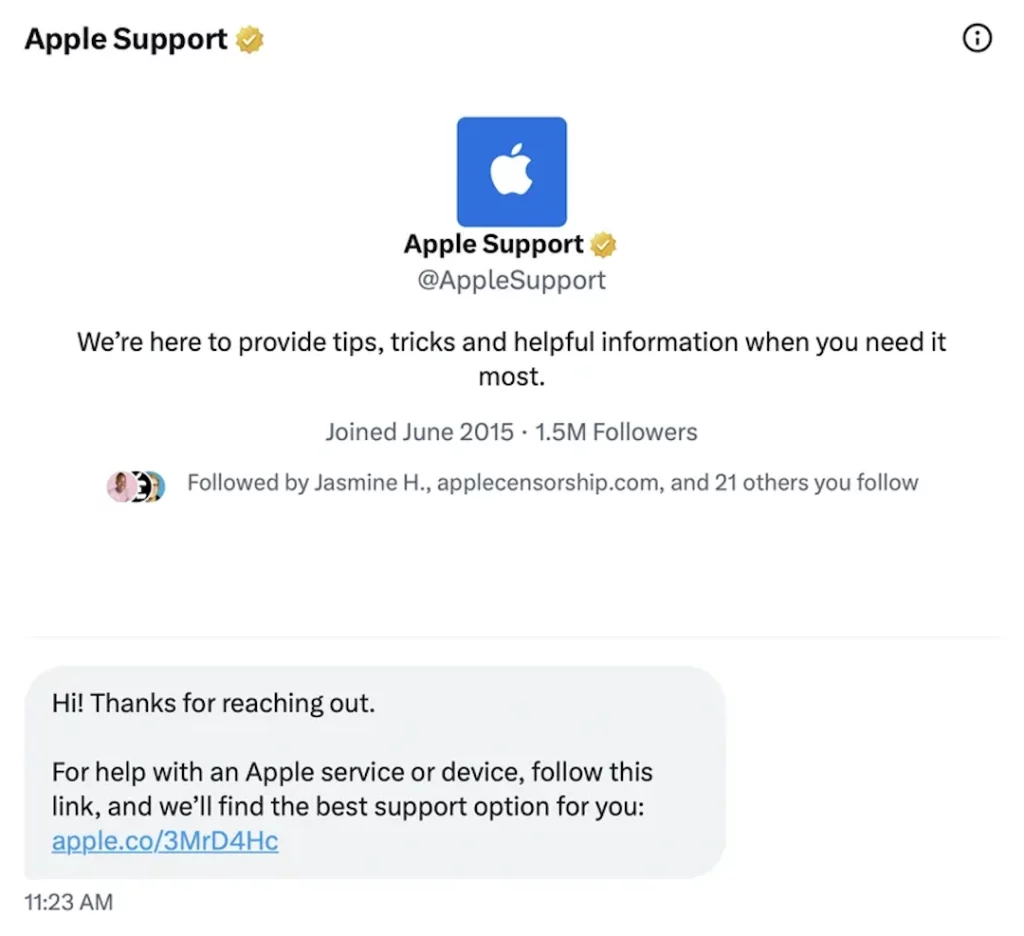 Apple korisnička podrška više neće raditi na X (Twitter) mreži