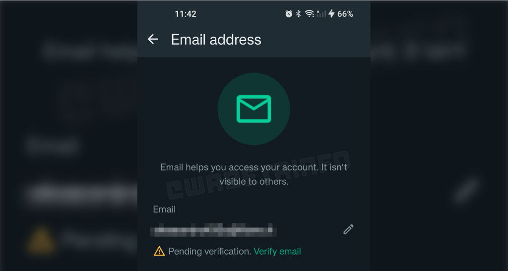 WhatsApp email verification is in beta