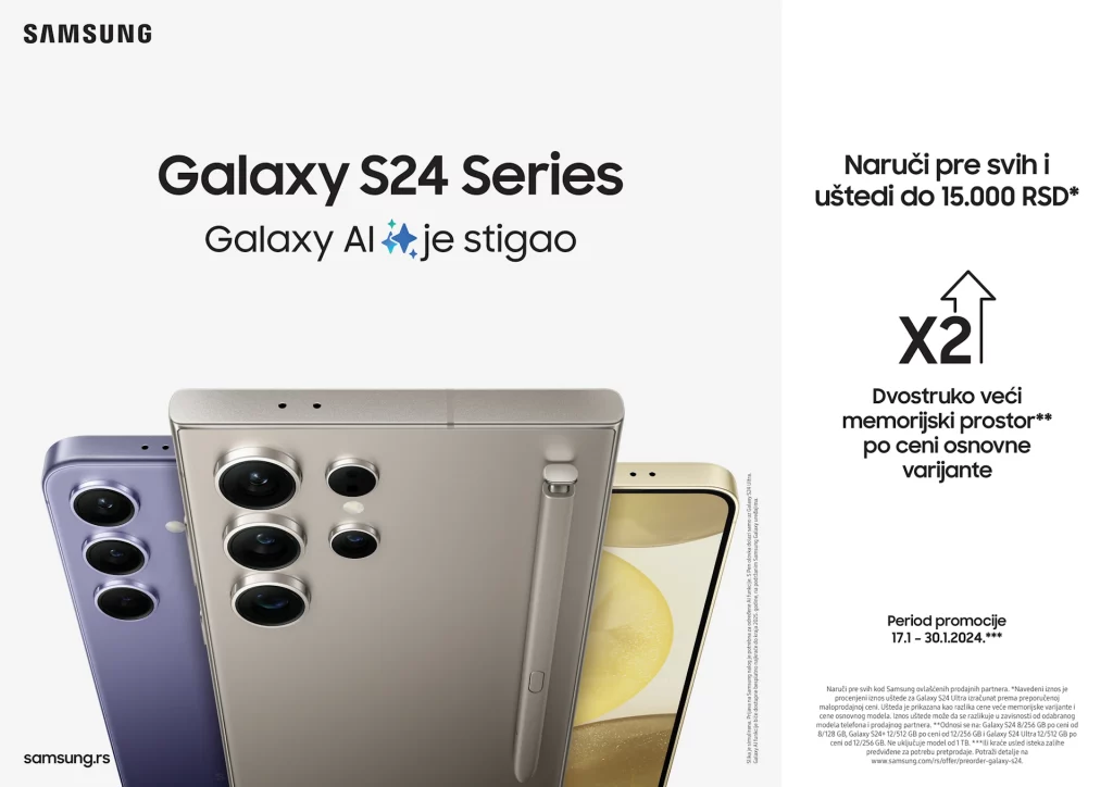 Uz Samsung Galaxy S24 seriju telefona – ukročite u novu eru AI mobilnih telefona koja je upravo stigla