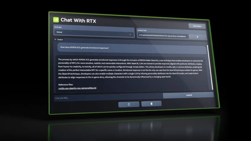 „Chat with RTX“ je AI aplikacija kompanije Nvidia za koju nije potrebna internet konekcija