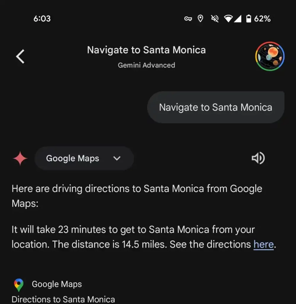 Google Gemini sada može automatski da pokrene Maps navigaciju na iPhone i Android telefonima
