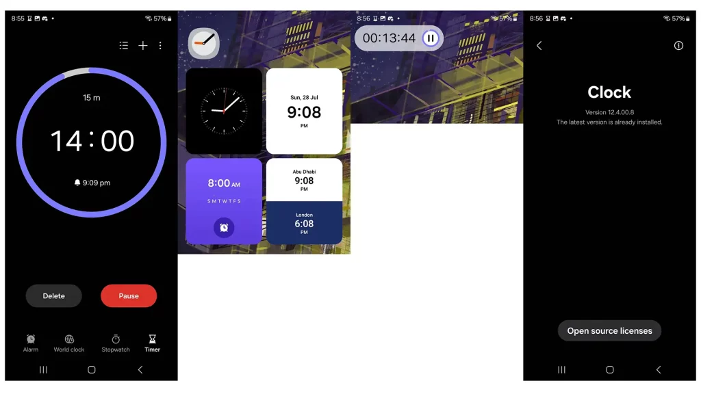 Samsung One UI 7 Clock aplikacija