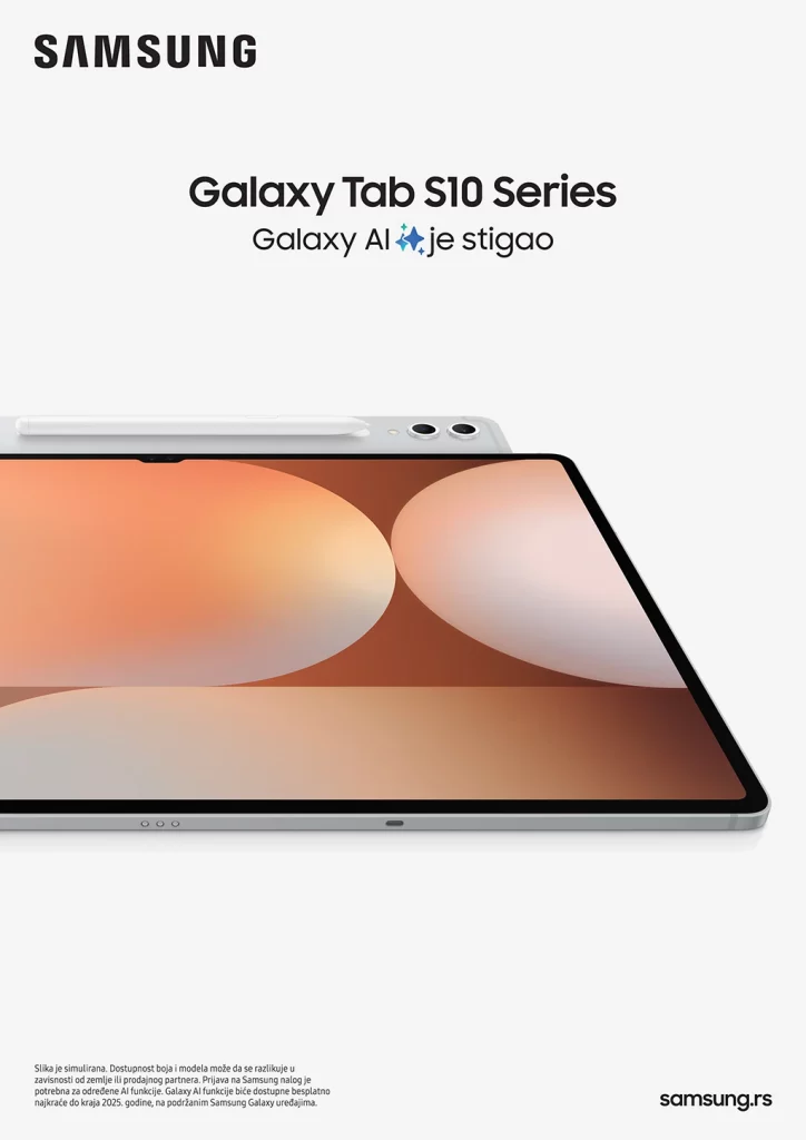 Galaxy Tab S10 uspravna