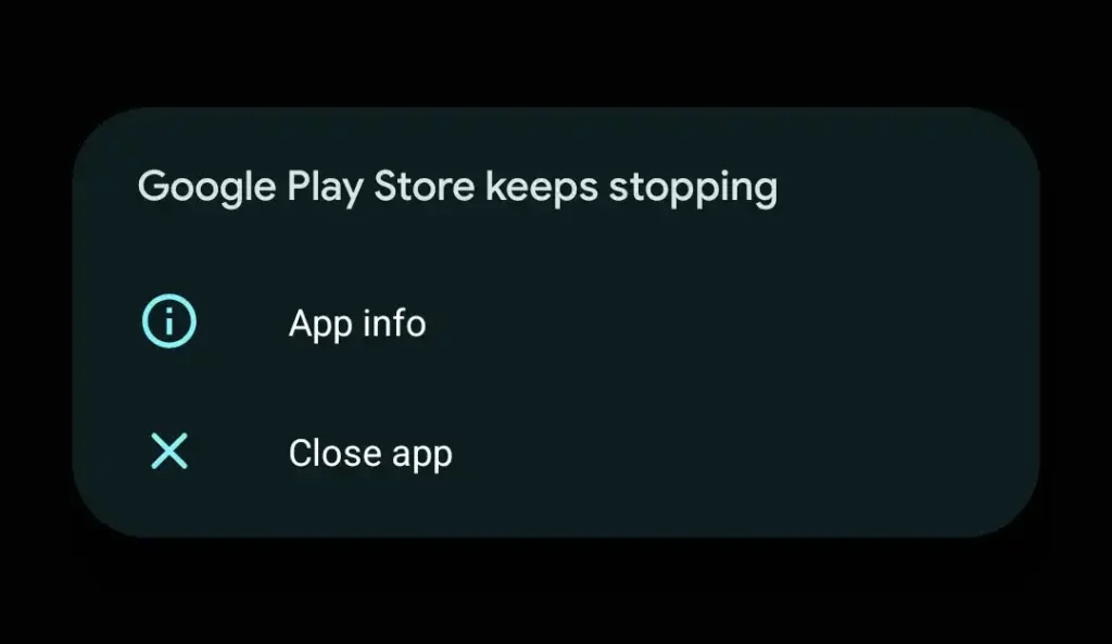 Google Play Store greška