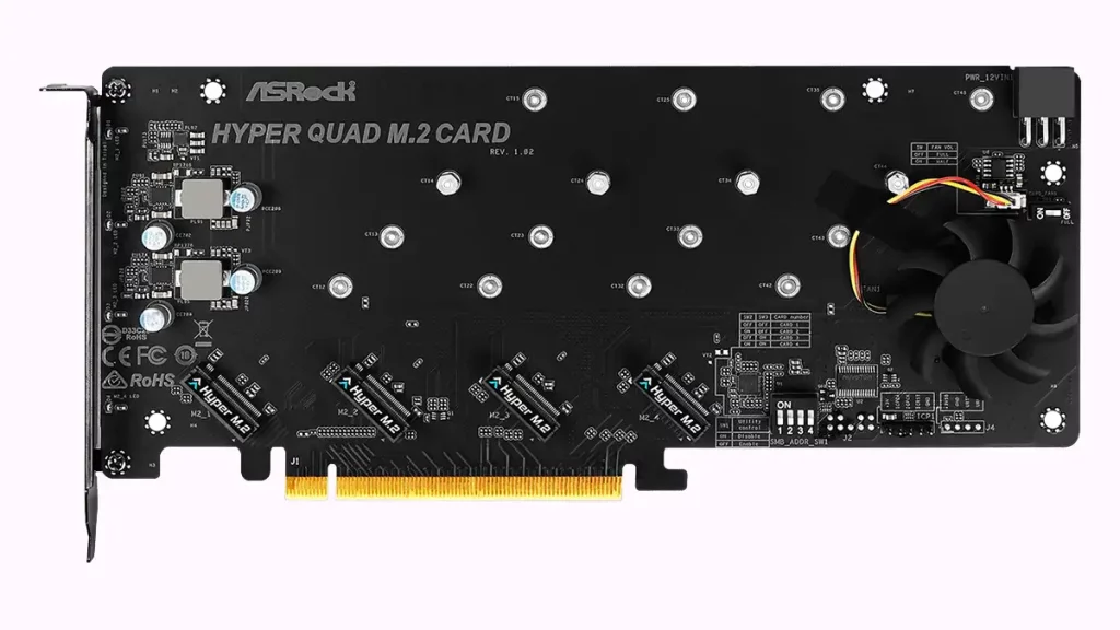 PCIe x16 M.2 SSD kartica za proširenje sa 4 M.2 ležišta