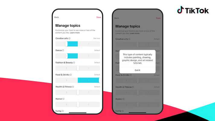 Tiktok manage options