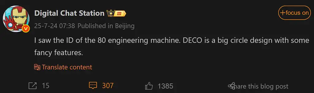 Weibo Mate 80 informacije