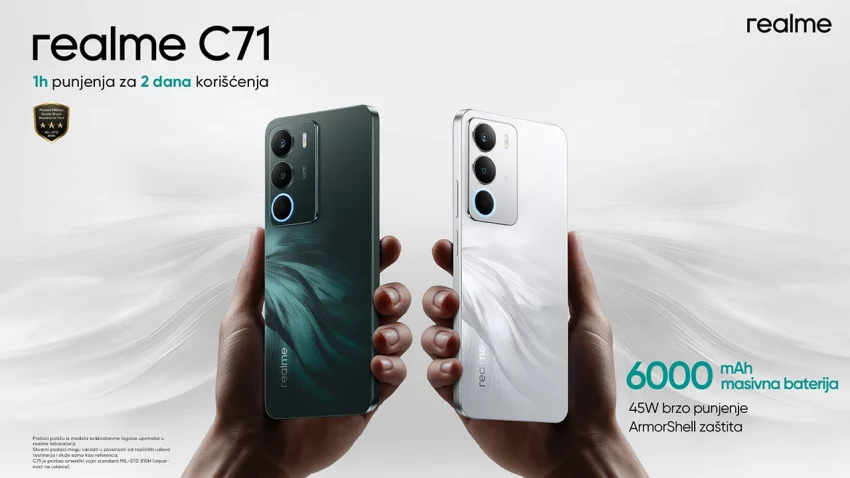 Novi pristupačni Realme C71 - pametni telefon sa baterijom od 6.000 mAh i brzim punjenjem od 45W