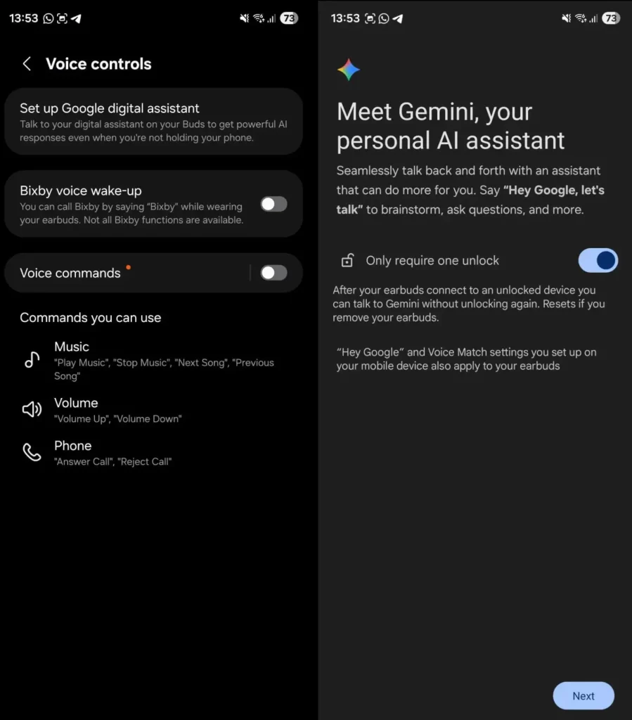 Samsung Galaxy Buds 3 Gemini