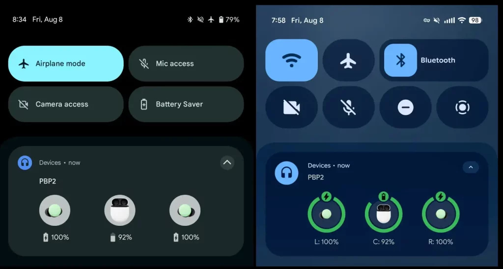 Android prikaz statusa baterije slu&scaron;alica