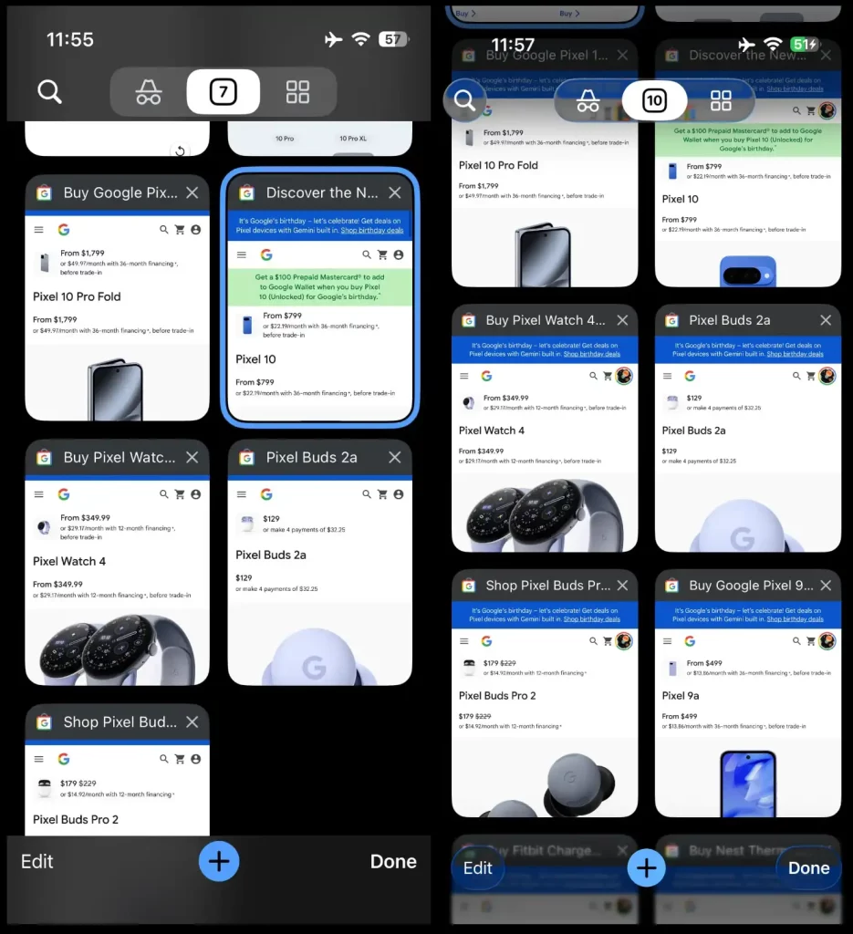 Google Chrome Liquid Glass