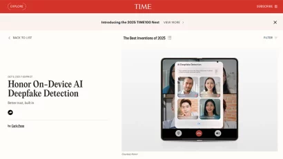 HONOR osvojio dve prestižne nagrade TIME Best Inventions 2025.