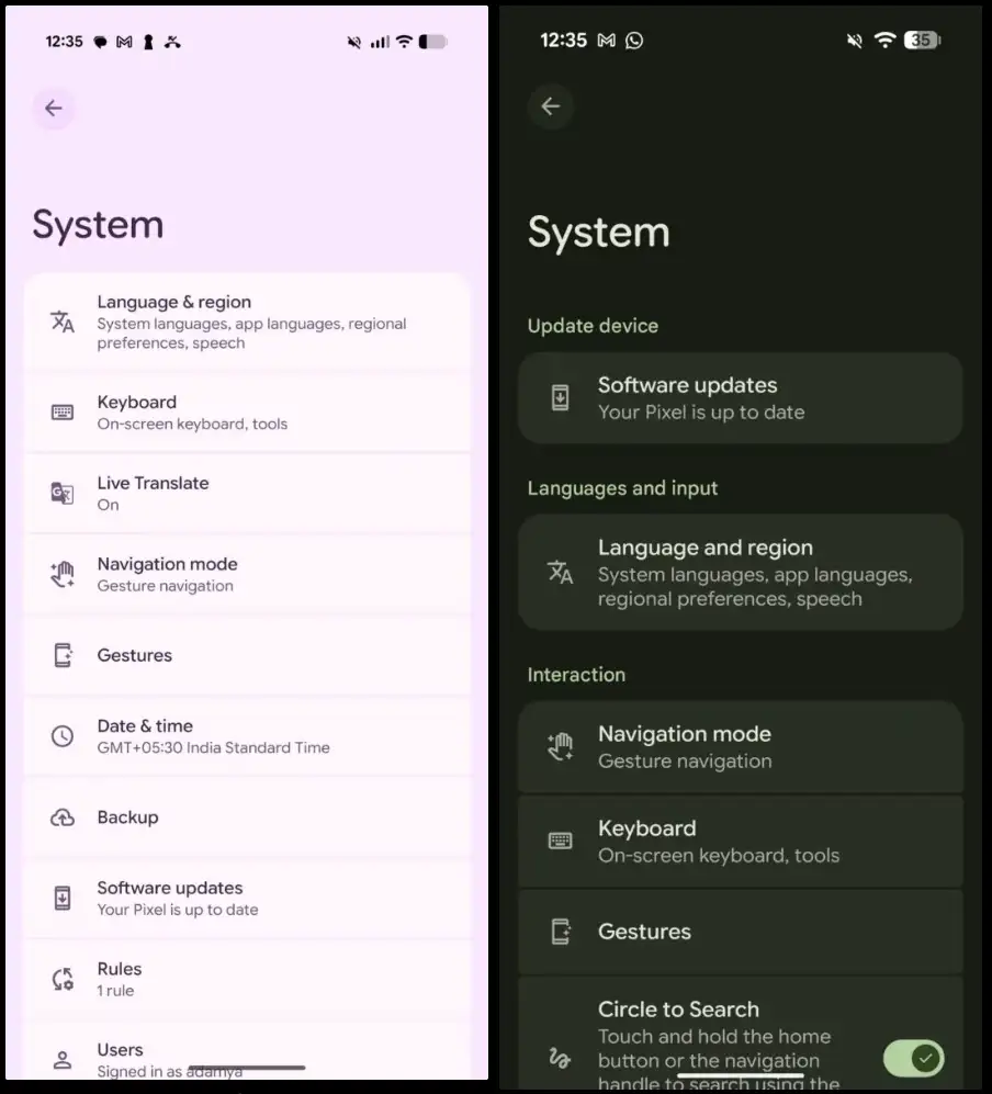 Android 16 sistemska pode&scaron;avanja

