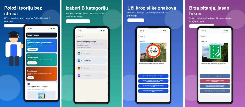 Vozački Testovi Srbija besplatna aplikacija za Android