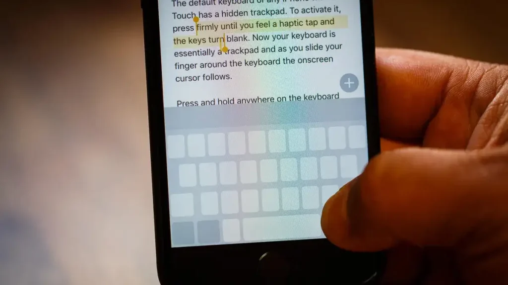 iPhone trackpad touchpad